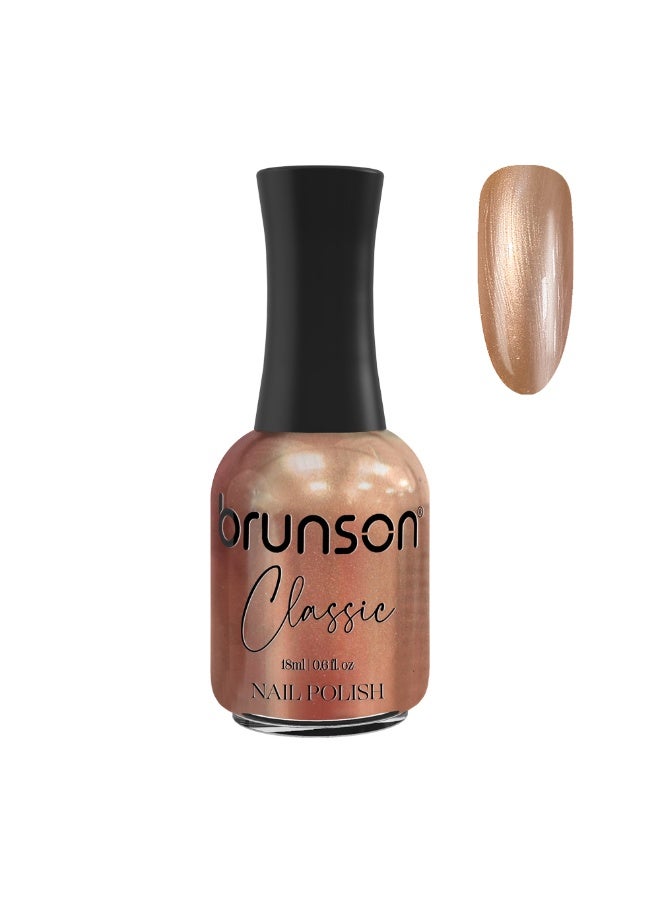 Brunson Classic Nail Polish 18ml Fast Dry Nail Lacquer Nail Harderner Normal Polish Glossy Gel Effect Quick Air Dry Long-Lasting Natural Nail Enamel Salon Quality Manicure Pedicure Regular Polish - Image 1